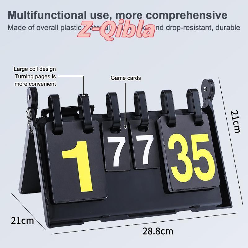 [Z-Qibla-t] Compact Table Scoreboard Flipper สําหรับวอลเลย์บอลฟุตบอลสะดวกสําหรับการปรับปรุง Qui Scor