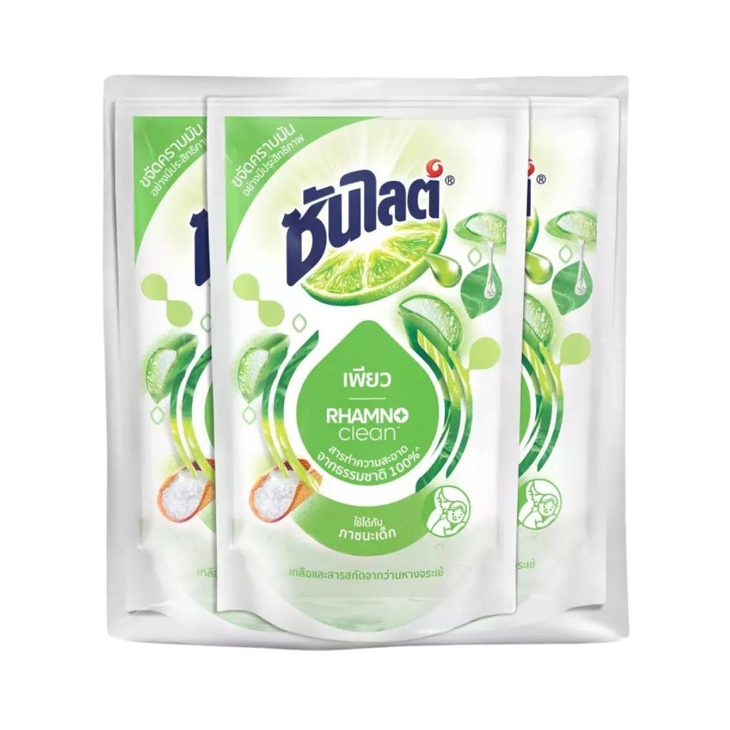 ซันไลต์ พลัสเพียวน้ำยาล้างจาน Sunlight Plus Pure Dish Wash 450ml. Pack3