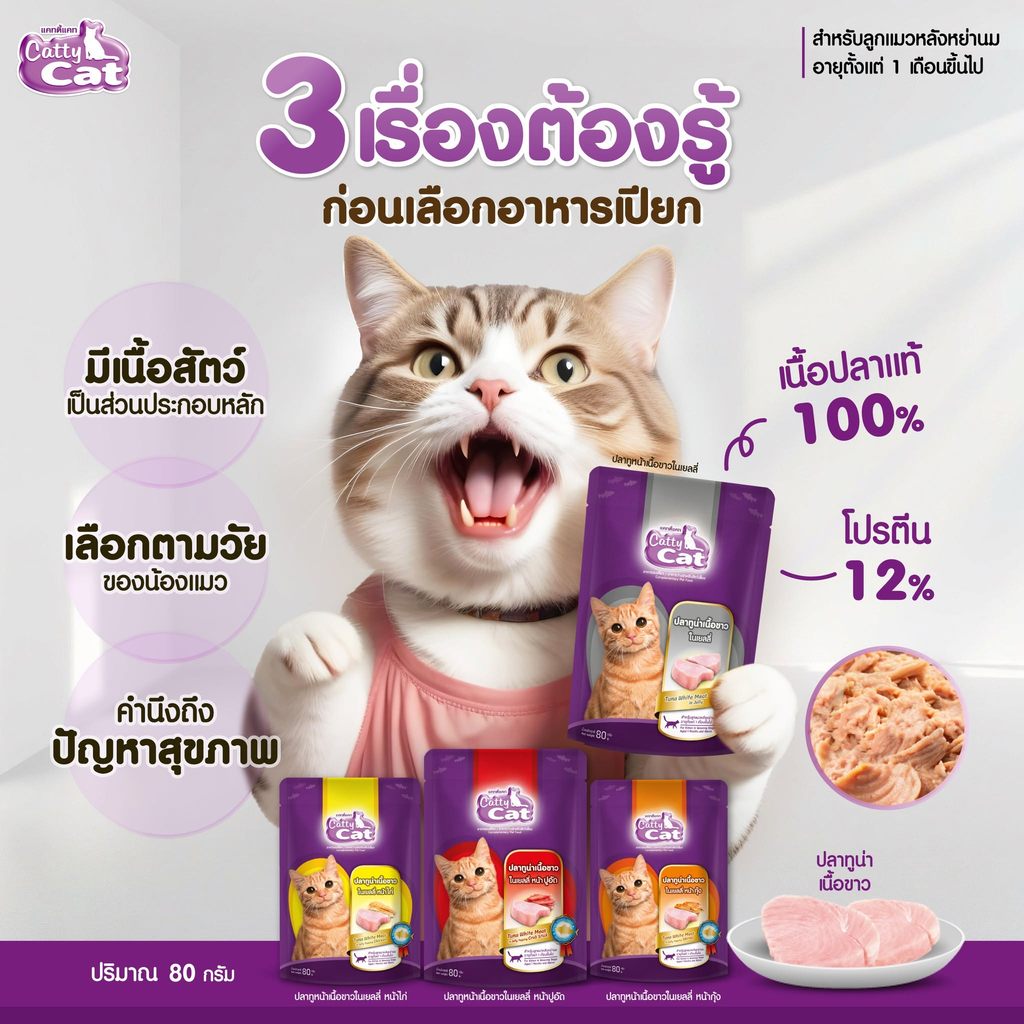 1 ซอง อาหารเปียก catty cat แคทตี้แคท แบบซอง รูปที่ 4