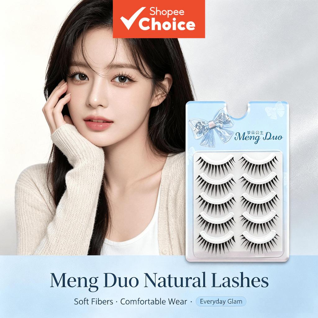 เกาหลีกันน้ํา Fox Eye ขนตาปลอม 5 คู่ Soft Non Irritating Lash Extension แต่งหน้า