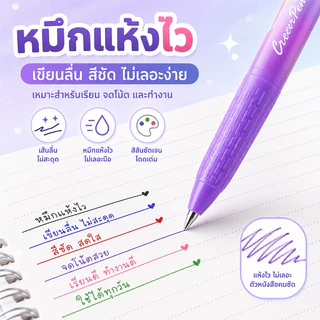❤ปากกาเจลลบได้ 3 สีในด้ามเดียว หัว 0.5 มม. เขียนลื่น ลบสะอาด พร้อมไส้รีฟิล 4 แท่ง