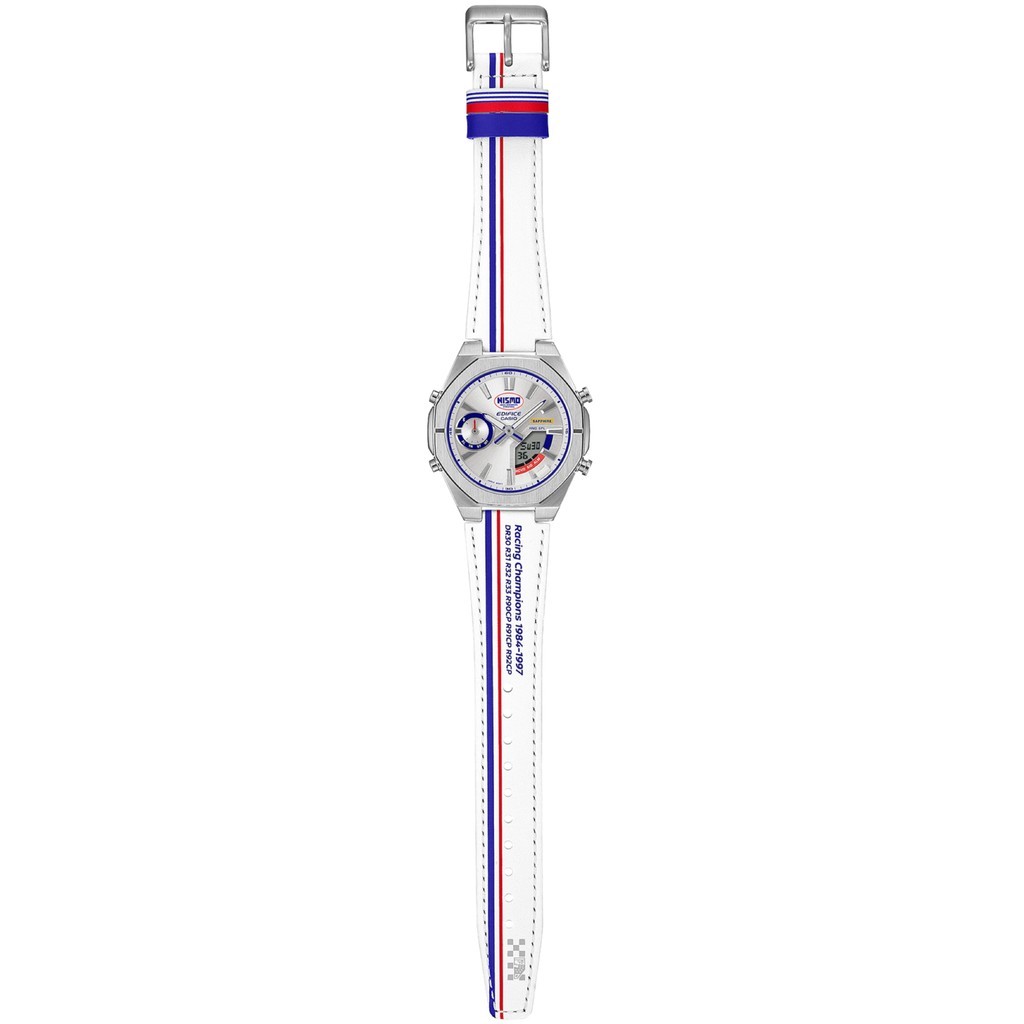 เหมาะสําหรับ Edifice ECB-S10NIS-7A "NISMO NISSAN" สายหนังอะนาล็อกดิจิตอลสมาร์ทวอท์ชสําหรับผู้ชาย f54