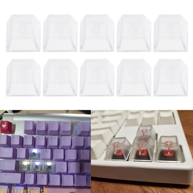 LIVE โปร่งใส ABS ปุ่มกดเปล่าสําหรับคีย์บอร์ดแบบกลไก R4 ความสูงชุดปุ่มกดพร้อม Backlighting 10 20 ชิ้น