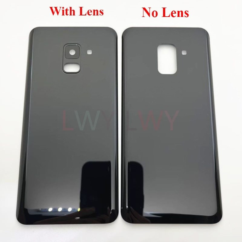 ฝาหลังแบตเตอรี่กระจกสําหรับ SAMSUNG Galaxy A8 2018 A530 A530F ด้านหลังประตูกรณีเปลี่ยนเลนส์กล้องอะไหล่