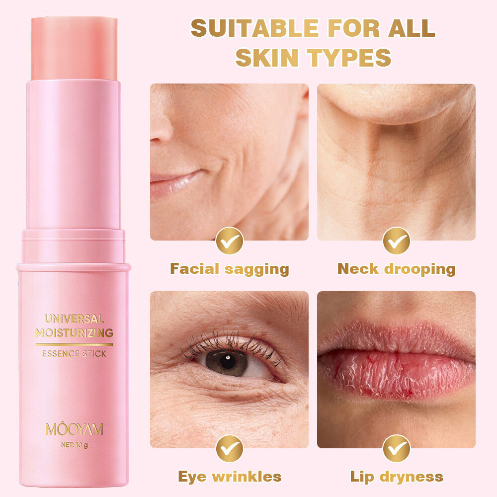 PP 小店⭐10g สีชมพูคอลลาเจน Firming Moisture Stick สําหรับใบหน้าคอตาริมฝีปากทุกสภาพผิว Hydrating Solid 