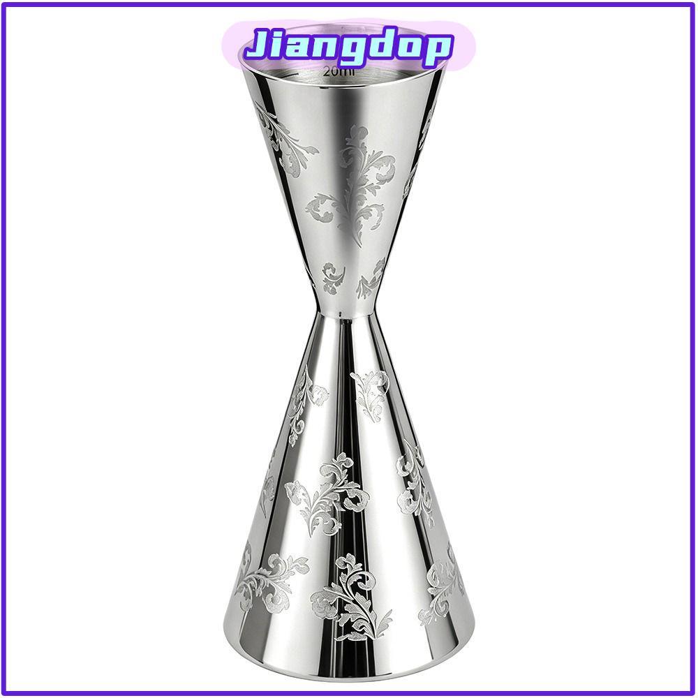 JIANG Didi Jigger Cup, Leaves Stripe Design 30/60ml Double Head Jigger, Stainless Steel Bartending J