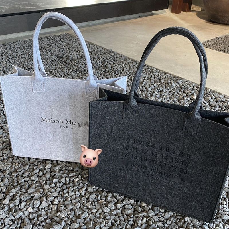 Mar mar Maggie la Style Felt Bag ins Style Simple Letter Number Handbag Tote Bag Large Capacity Bag 