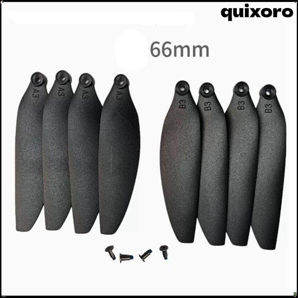 QUIXORO พับใบพัด,พลาสติกสีดํารีโมทคอนโทรล Drone อะไหล่, 58 มม./66 มม.Universal Quadcopter อะไหล่ใบมี