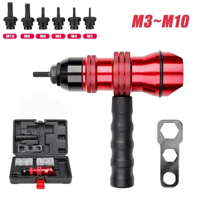 INJ9 ครัวเรือน M3 M4 M5 M6 M8 M10 ไฟฟ้า Rivet Nut Gun อะแดปเตอร์, ใส่เครื่องมือตอกหมุดอ่อนนุช, กล่อง