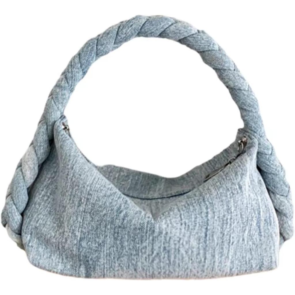 XPONNI Denim กระเป๋าสําหรับผู้หญิง Dumpling กระเป๋า Y2k Denim Grunge Tote กระเป๋า Y2k Y2k ความงาม Cr