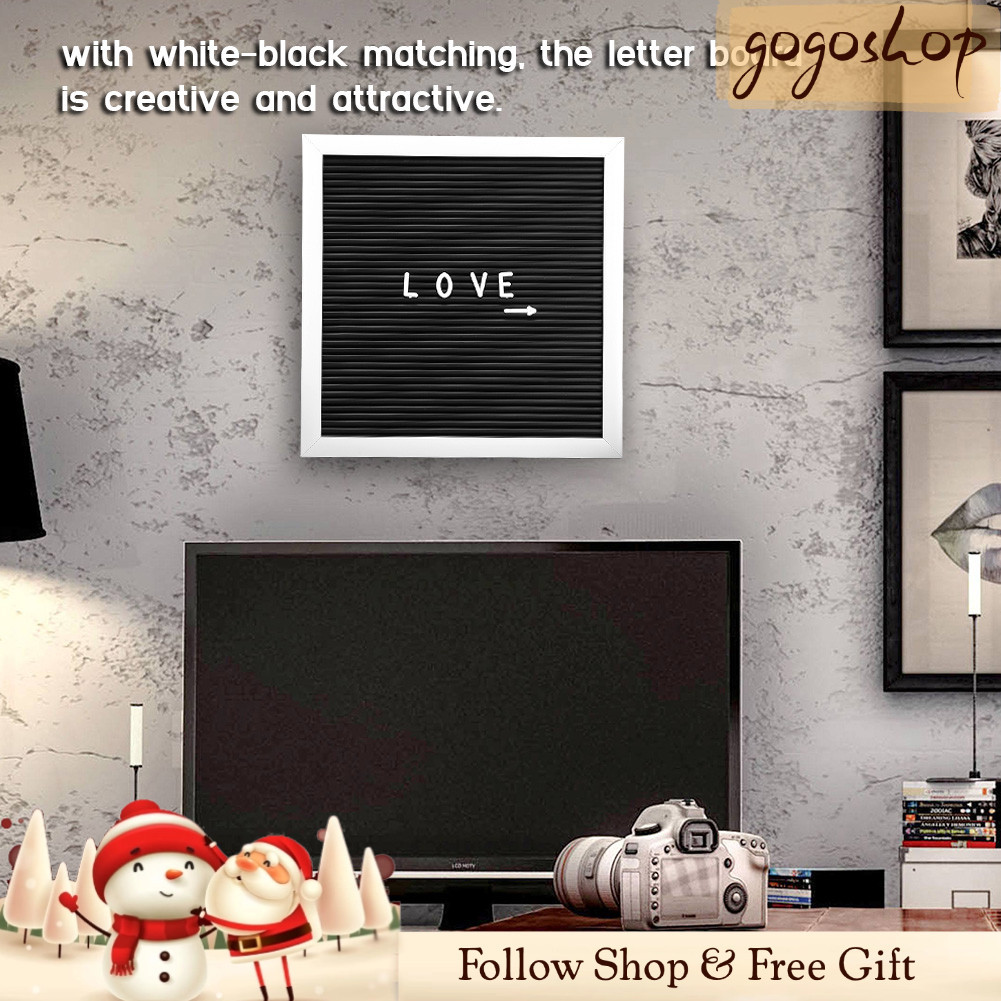 Gogoshopp Huairdum Letter Board 9.84 x 0.79in ข้อความ Felt Sign เปลี่ยนตัวอักษรตัวเลข Home Room Deco