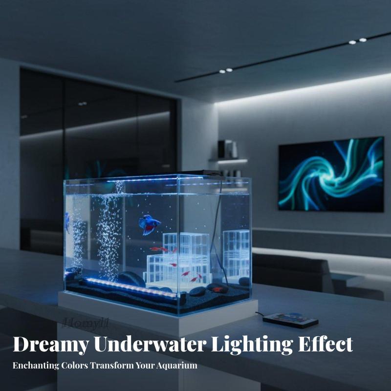 [Homyl1] RGB Led Aquarium Bubble Light Submersible Lamp สําหรับถังปลาออกซิเจนและ Aquarium Accessorie