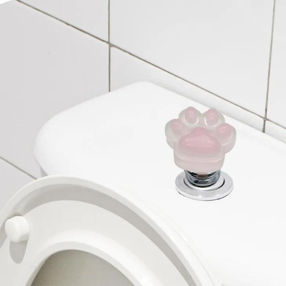 Luminous Cat Paw ห้องน้ํา Flush ปุ่ม 5 สีเรซิ่นอุปกรณ์ห้องน้ํา U9y2