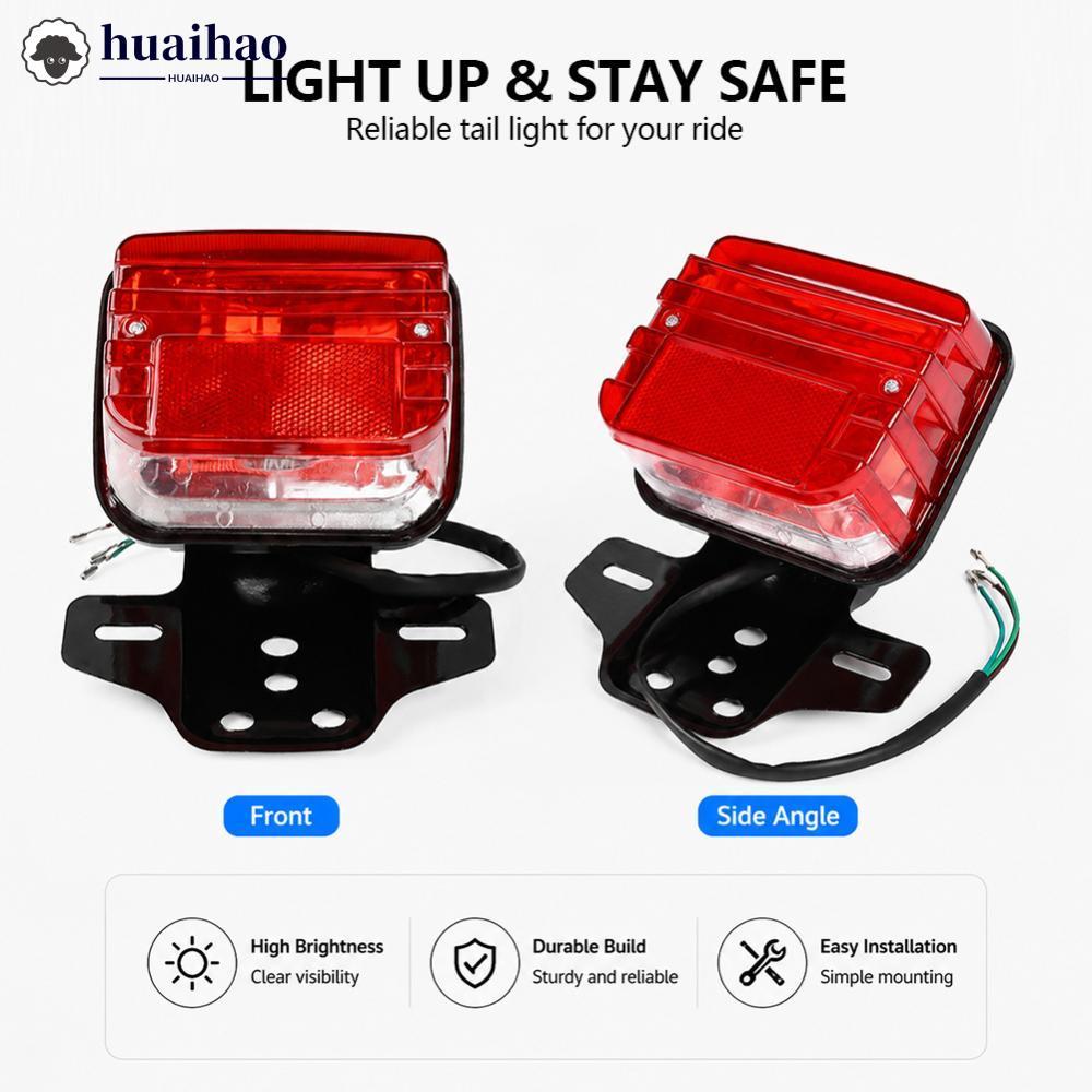 HUAIHAO LED รถจักรยานยนต์ไฟท้ายเบรคสําหรับ Honda CG125 ZJ125 CG ATV ด้านหลังโคมไฟอะไหล่ F8S4