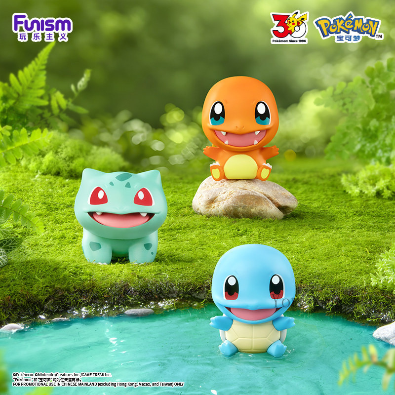 ของแท้ Funism Pokemon ฟิกเกอร์กล่องสุ่ม สัตว์ประหลาดบอล ชุด3ตัวหลัก ของตกแต่งโต๊ะ ของขวัญ -216