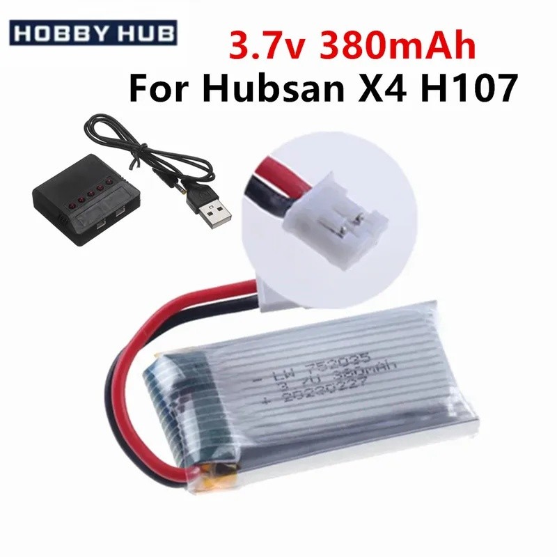 ความจุสูง 380mAh LiPo แบตเตอรี่ 3.7v สําหรับ Hubsan X4 H107 Series/ JD385 ใช้งานร่วมกับ JD388 Drones
