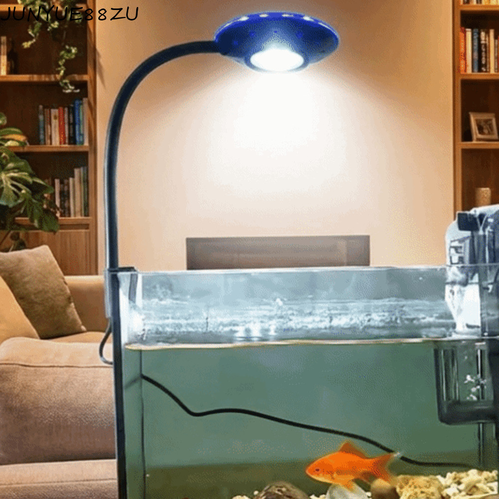 JUNYUE88ZU โคมไฟคลิปตู้ปลา, ปรับความสว่างได้ เปลี่ยนสี Aquarium ไฟตกแต่ง, โคมไฟสาหร่าย USB-Plug ก้าน