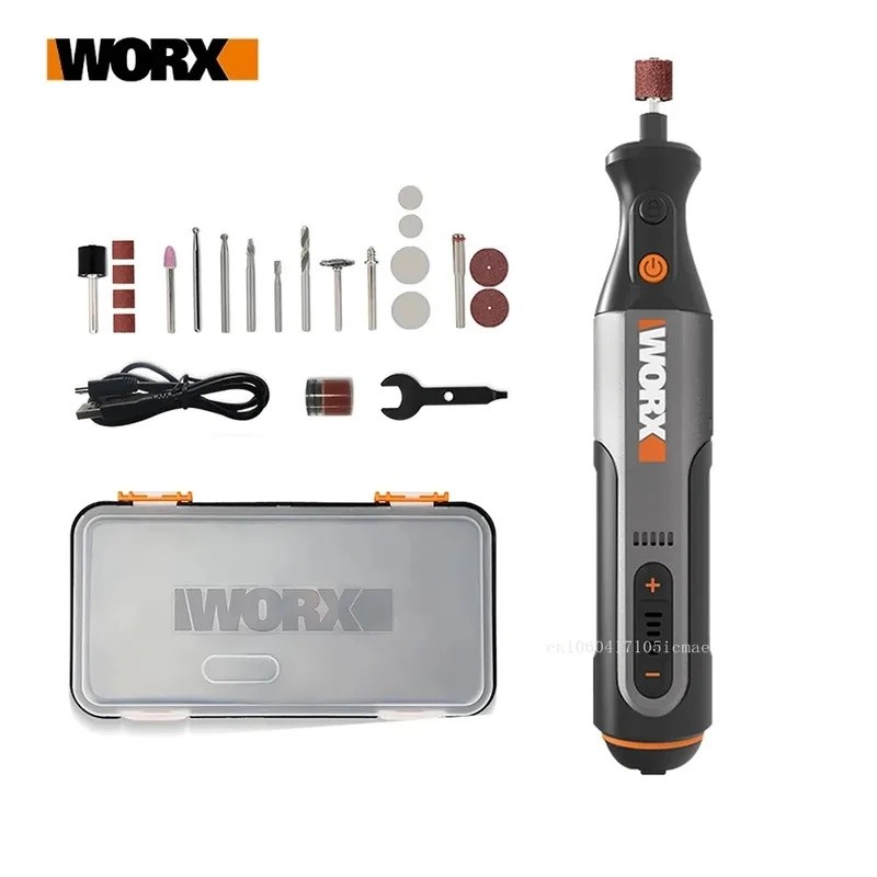 Q2U5 Worx 8V เครื่องมือโรตารี่ WX106 ไร้สาย Mini เจาะแกะสลักบดเครื่องขัด USB Charger Variable Speed 