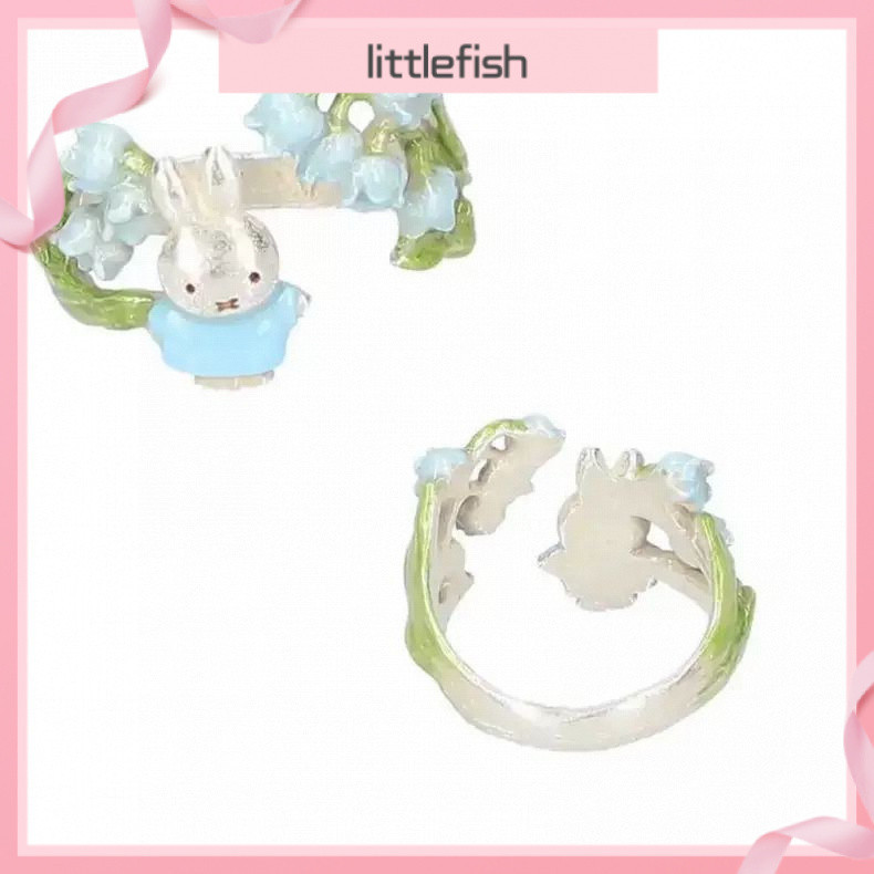 [Littlefish] < Miffy Rabbit > แหวนช่อดอกไม้ Miffy น่ารัก สินค้าการ์ตูน แหวนเปิดเด็กสร้างสรรค์