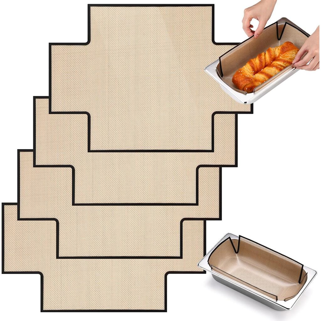 Honeydak 4 แพ็คซิลิโคนขนมปัง Loaf Pan Liners อาหารปลอดภัย Nonstick Baking Liner เบเกอรี่สําหรับ 9.5 