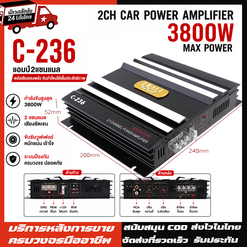 3800W เพาเวอร์ขับเบส เพาเวอร์ซับเบส เพาเวอร์แอมป์ 2CH ขับลำโพงซับ 10นิ้ว วอยซ์คู่ กินไฟน้อย เพาเวอร์