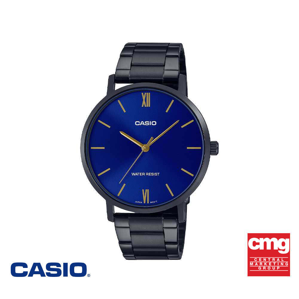 CASIO นาฬิกาข้อมือ CASIO รุ่น MTP-VT01B-2BUDF วัสดุสเตนเลสสตีล สีน้ำเงิน