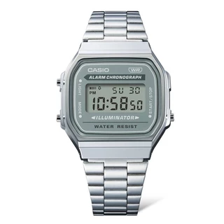 CASIO นาฬิกาข้อมือ CASIO รุ่น A168WA-3AYDF วัสดุสเตนเลสสตีล สีเขียว