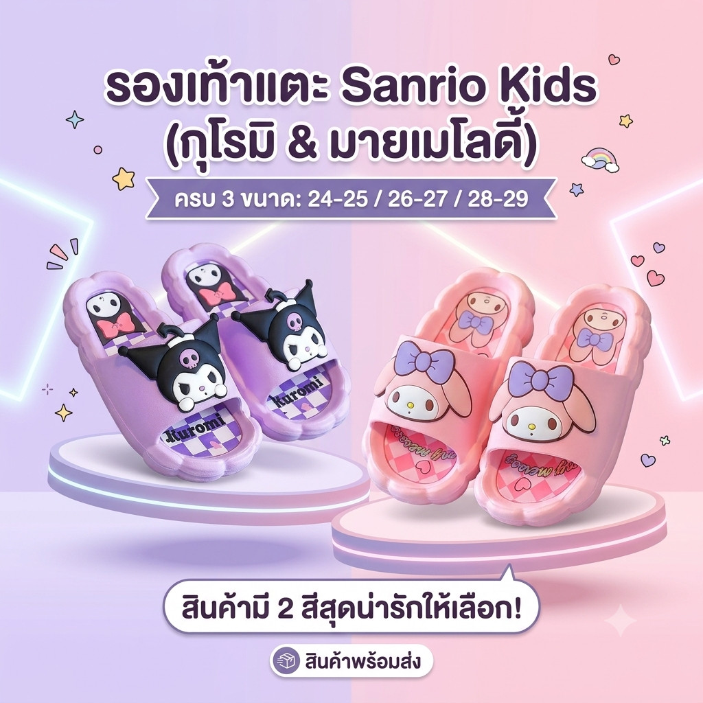 รองเท้าแตะเด็ก ลายการ์ตูนสุดน่ารัก พื้นนิ่มหนาพิเศษ กันลื่น ใส่เดินสบาย