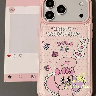 รูใหญ่พองลม ลายโบว์ กระต่าย น่ารัก เคส สำหรับIPhone 16 17 15 11 AIR 13 12 14 Pro Max XR 7 16 14 15 8 Plus X XS SE