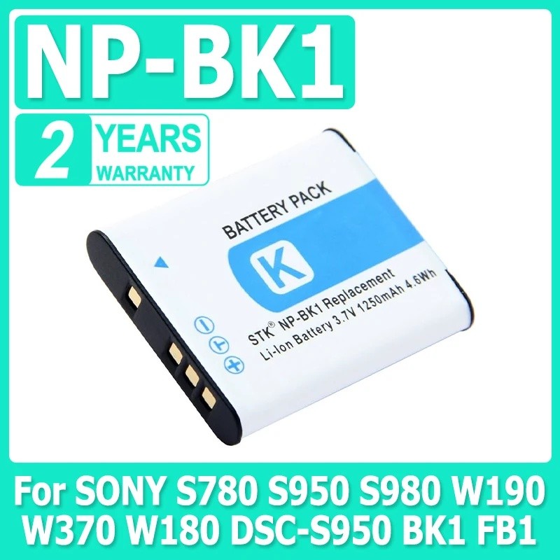 ใหม่เปลี่ยนแบตเตอรี่ NP-BK1 NPBK1 สําหรับ SONY S780 S950 S980 W190 W370 W180 DSC-S950 BK1 FB1 แบตเตอ