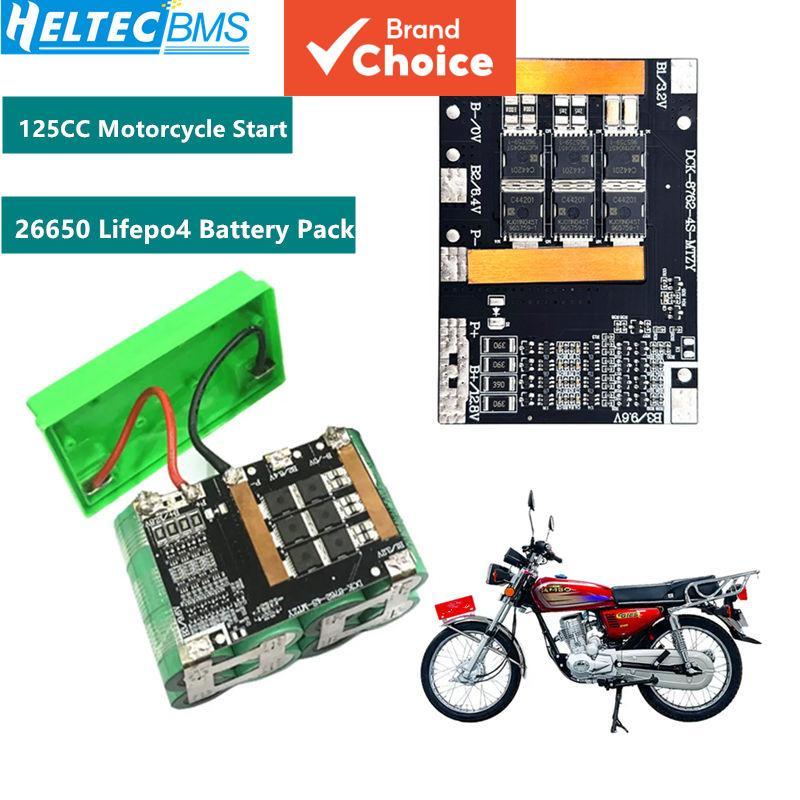 One Piece Heltecbms 4S 80A BMS 26650 12V LiFePO4 แบตเตอรี่บอร์ดสมดุลสําหรับรถจักรยานยนต์เริ่มแบตเตอร
