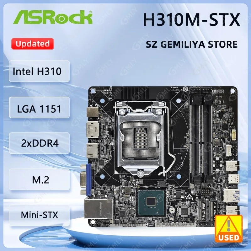 ASROCK H310M-STX เมนบอร์ด Intel H310 LGA 1151 DDR4 Mini-STX M.2 รองรับ Core I5-9400 Core I5-9600 Cor