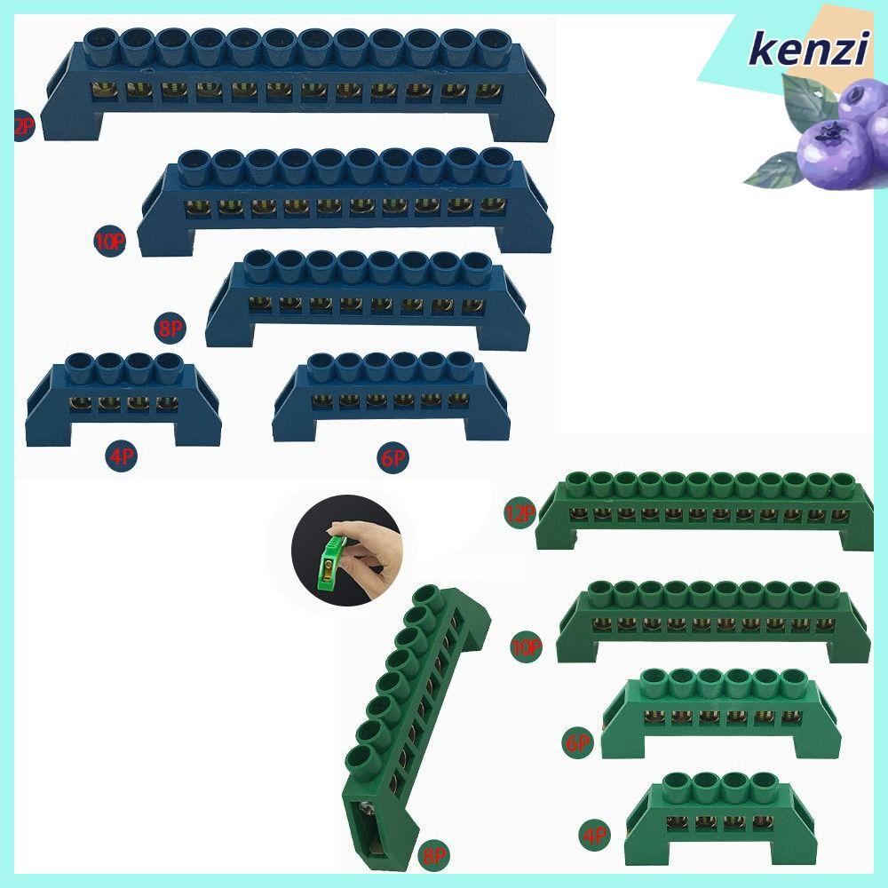 KENZI ทองเหลืองสกรู Grounding Bridge Terminal, Blue Green Zero Line และ Neutral Block Connector, 4Pi