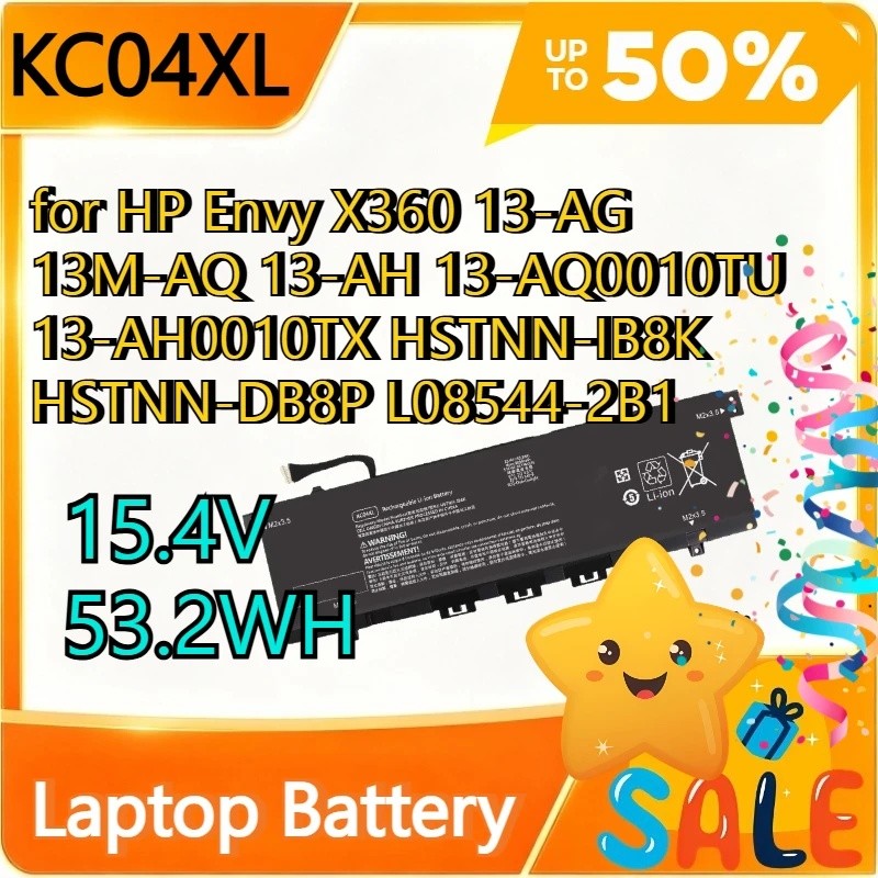 KC04XL แบตเตอรี่แล็ปท็อปสําหรับ HP Envy X360 13-AG 13M-AQ 13-AH 13-AQ0010TU 13-AH0010TX HSTNN-IB8K H