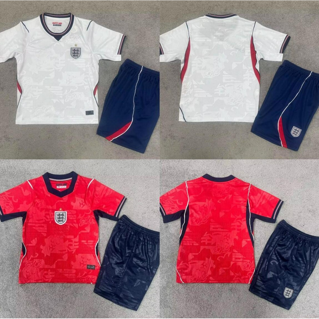 Kids Kit 2026 England Home & Away เสื้อฟุตบอลเด็กที่กําหนดเอง 16-28 VRZS