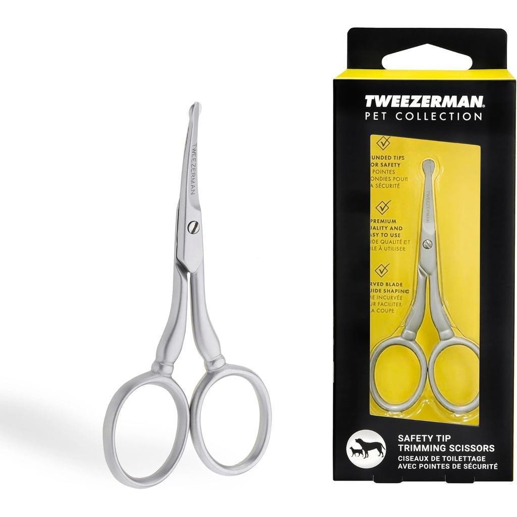 TweezermanGroomingScissors,StainlessSteelRoundedTipTrimmingShearsforsands 8LYE