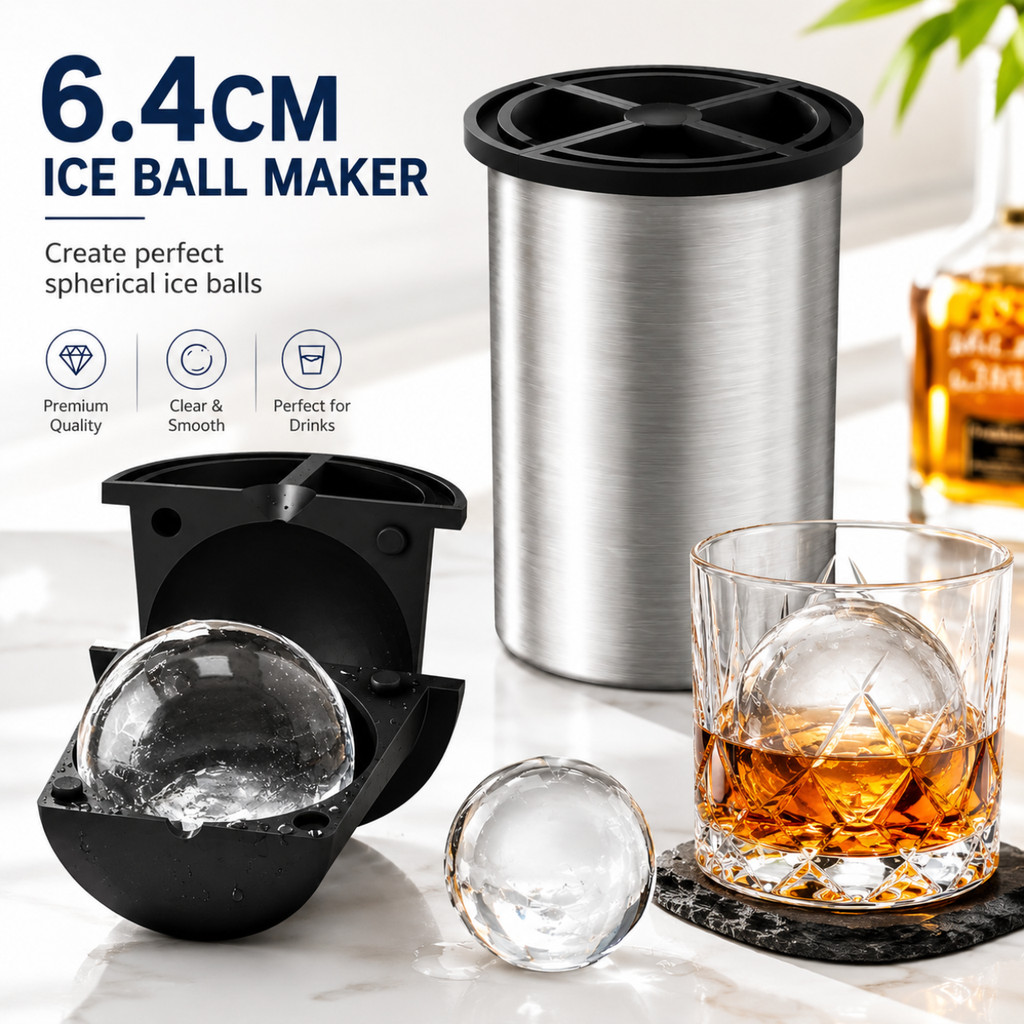 Miaowufu Ice Cube Maker พิมพ์ทำน้ำแข็งทรงกลม แม่พิมพ์น้ำแข็งใส สำหรับเครื่องดื่ม