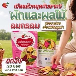 Fruitasy ฟรุ๊ตทาซี่ ผักผลไม้อบกรอบ 12 ชนิด (ยกลัง) 20 ห่อ x 250 กรัม ขายส่ง