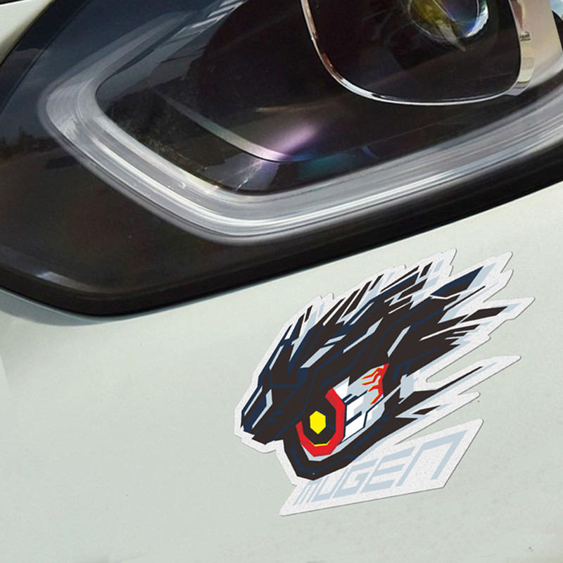 เหมาะสําหรับฮอนด้าไม่จํากัด MUGEN ใหม่ Fit GK5 Civic Commander Eye ตกแต่งรถสามเหลี่ยมหน้าต่างสติกเกอ