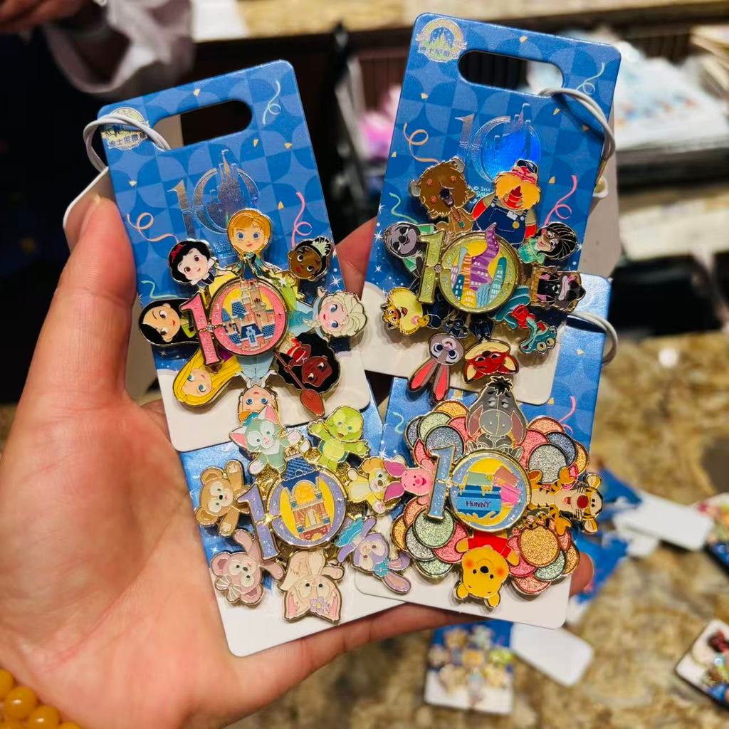 Disney Disney 10th Anniversary หมุนป้าย Mickey Duffy Seven Treasures Special Agent Team Pooh Zoo Sha