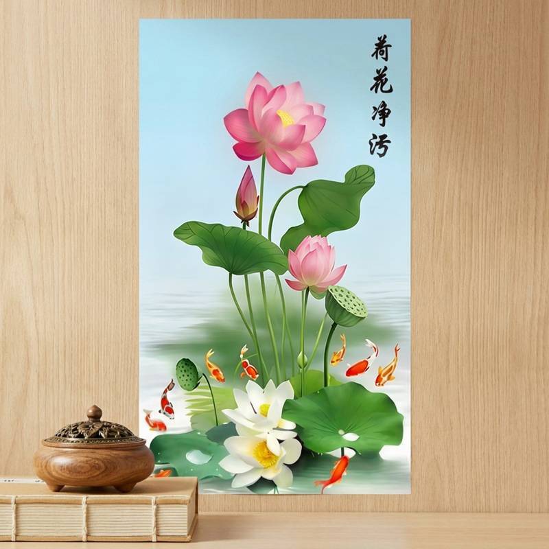 [SFI] Lotus Purity & Imprity Chart Stier Self-Adhesive กันน้ํา PVC Decal สําหรับอาคารสํานักงานประตูห