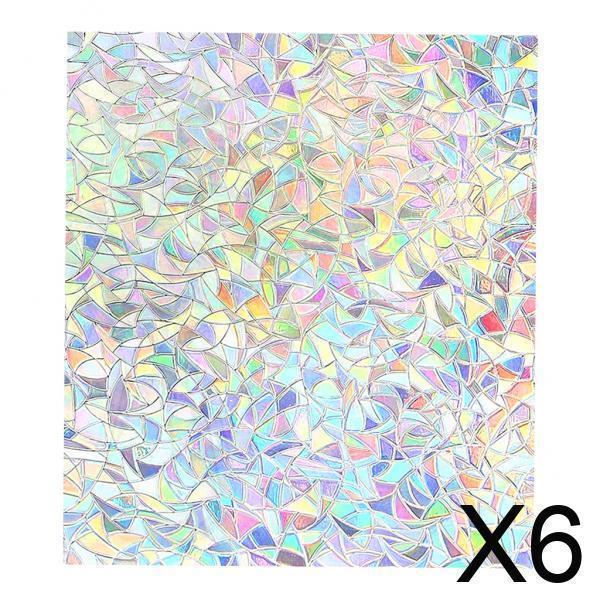 [xuqjtfrx] 2-6pack Rainbow Window Privacy Film Roll 3D Static Cling Sticker Home Kitchen