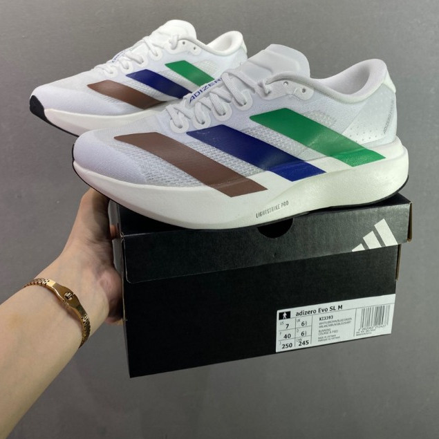 Adizero EVO SL รองเท้าวิ่งผู้ชายและผู้หญิงแผ่นคาร์บอนรองเท้ากีฬา Adizero KI3393