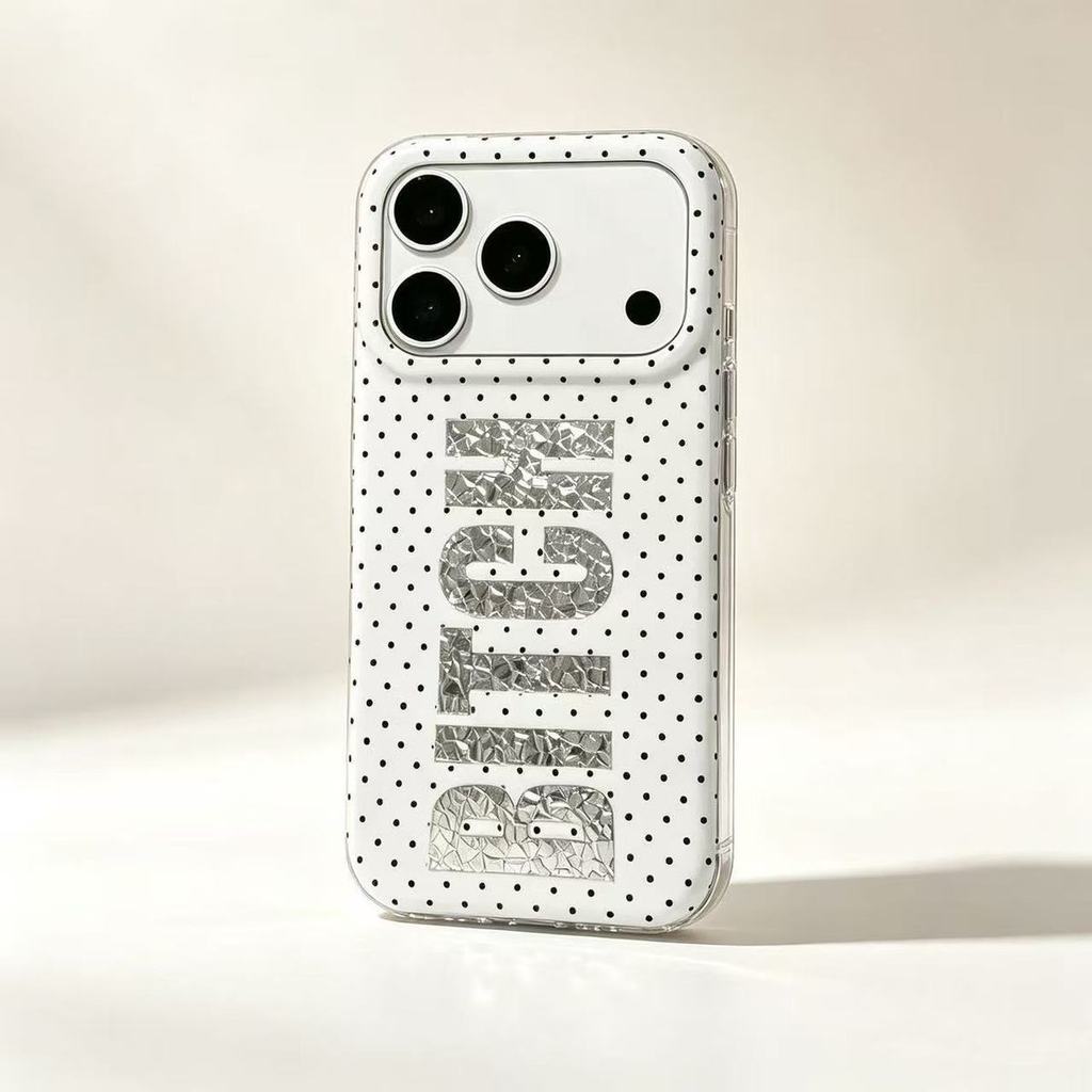 เคสโทรศัพท์ เหมาะสําหรับ iPhone 11 12 13 14 15 16 17 Pro max Plus Air Polka Dot BIYCH Shock-proof Sh