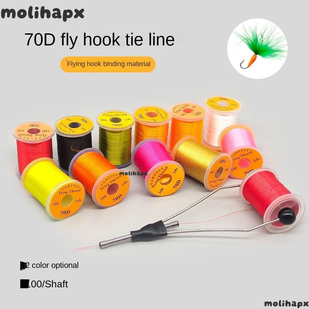 MOLIH Fly Fishing Line, Salmon Premium Fly Tying Thread line, Bass Super Strong Fly Fishing Line