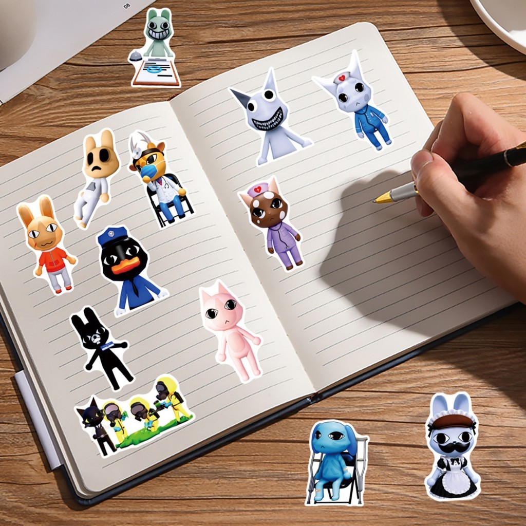 55 ชิ้นสยองขวัญสัตว์โรงพยาบาลตุ๊กตาสติกเกอร์กันน้ํา PVC Dark Fantasy Decals สําหรับฮาโลวีน Journal Desktop Decor