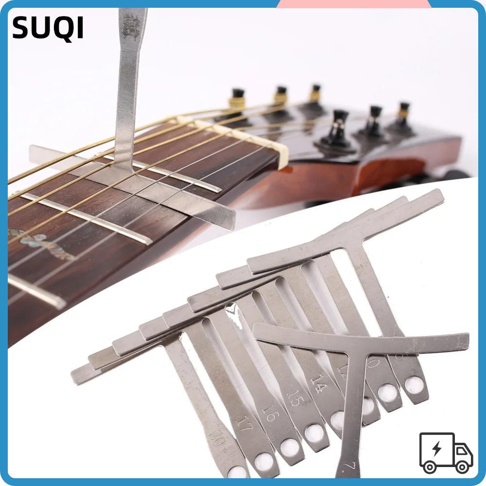 SUQI กีตาร์ Arc ไม้บรรทัด, กีตาร์ Fretboard Radius Gauge 9PCS กีตาร์ Radius Gauge,ปฏิบัติสะพานซ่อมวั