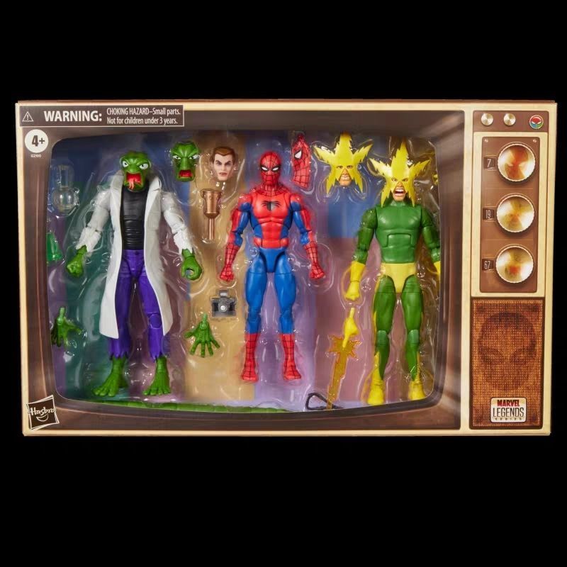 Hasbro 1976 Spiderman Animation Trio Spiderman Lizard Professor Electric Man Limited