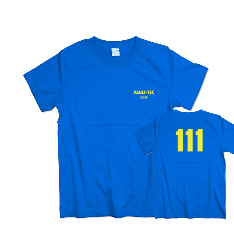 Bethesda เกมรังสี 4 สินค้า Shelter fallout4 เสื้อผ้าผ้าฝ้ายแท้ผู้ชายผู้หญิงรอบคอแขนสั้นเสื้อยืด