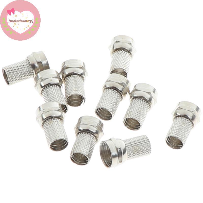 WW 10 ชิ้น 75-5 F Connector สกรูบนประเภทสําหรับ RG6 Satellite TV เสาอากาศ Coax สาย TH